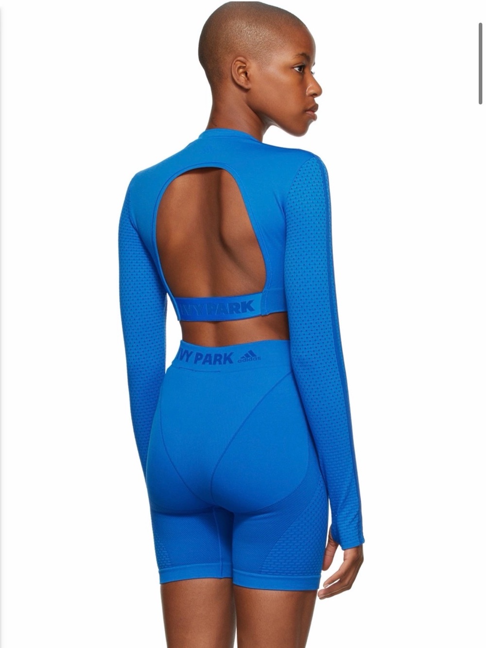 Adidas X Ivy Park Electric Blue Long-Sleeve Open-Back Active Top